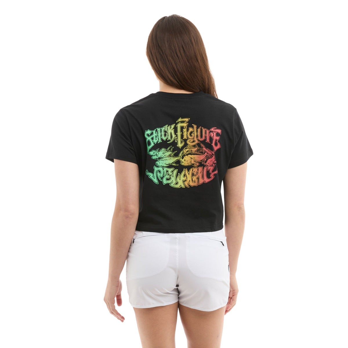 Ws Cropped T-Shirt - Ws Stick Figure Chasin