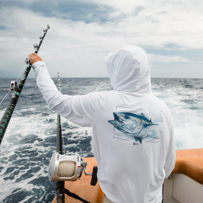 Hooded Fishing Shirt - Vaportek Goione Tuna